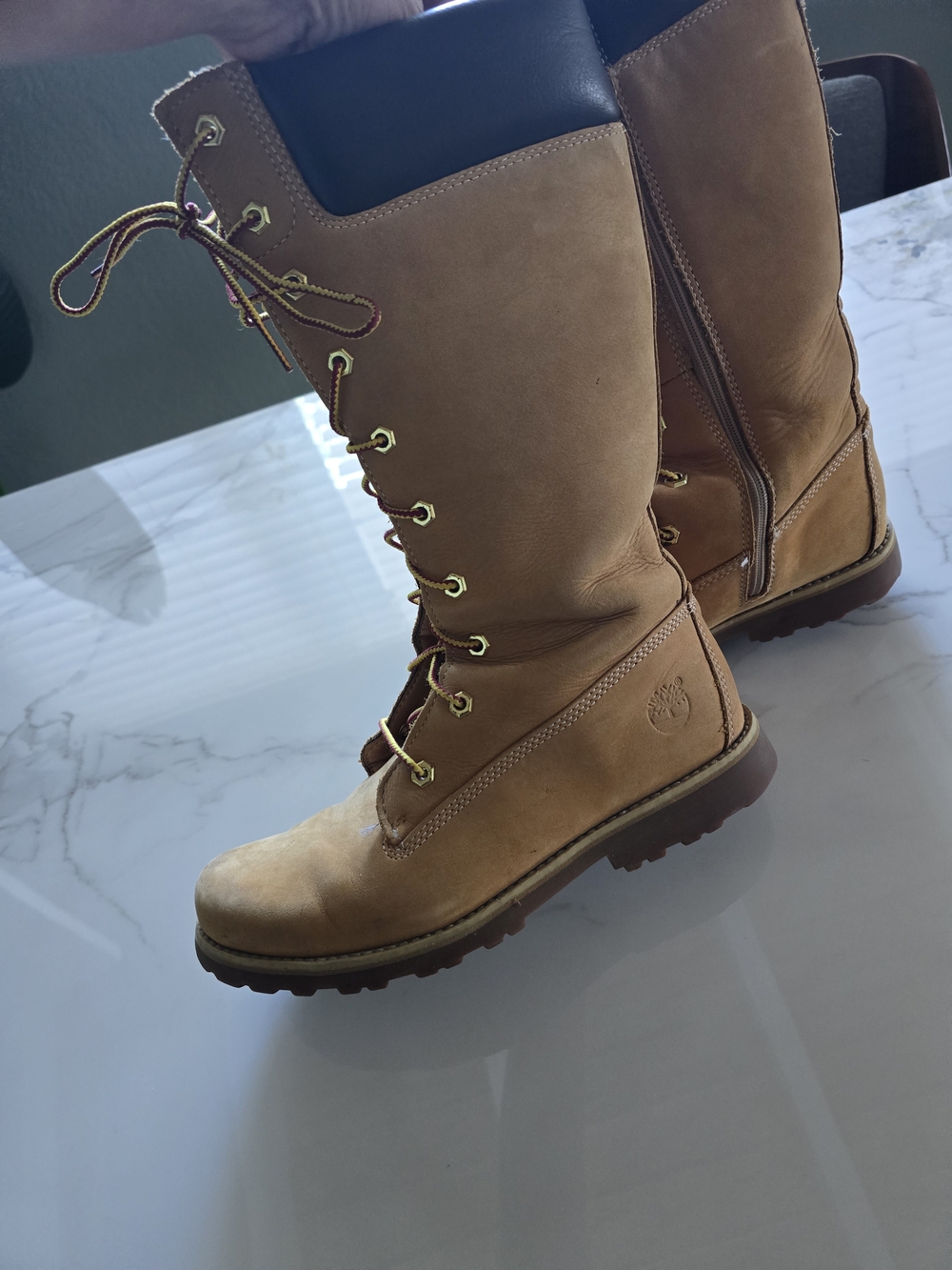 Timberland Wheat Brown Lace-Up Women's Tall Boots